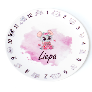 Lėkštutės ir puodelio komplektas „Pelytė“ - MedoosaKids